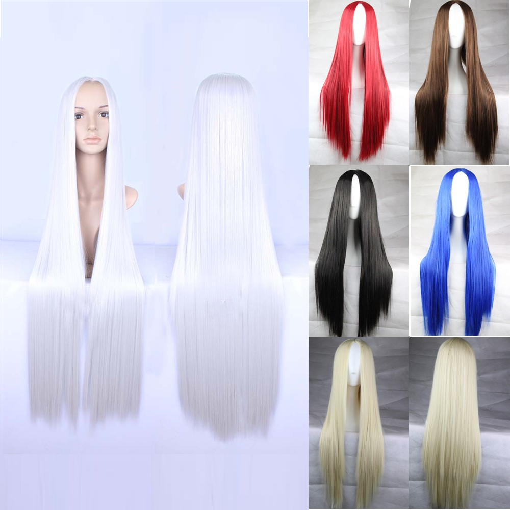 New 75cm Straight Sleek Long Synthetic Cosplay Costume Wigs Party Womens Gift