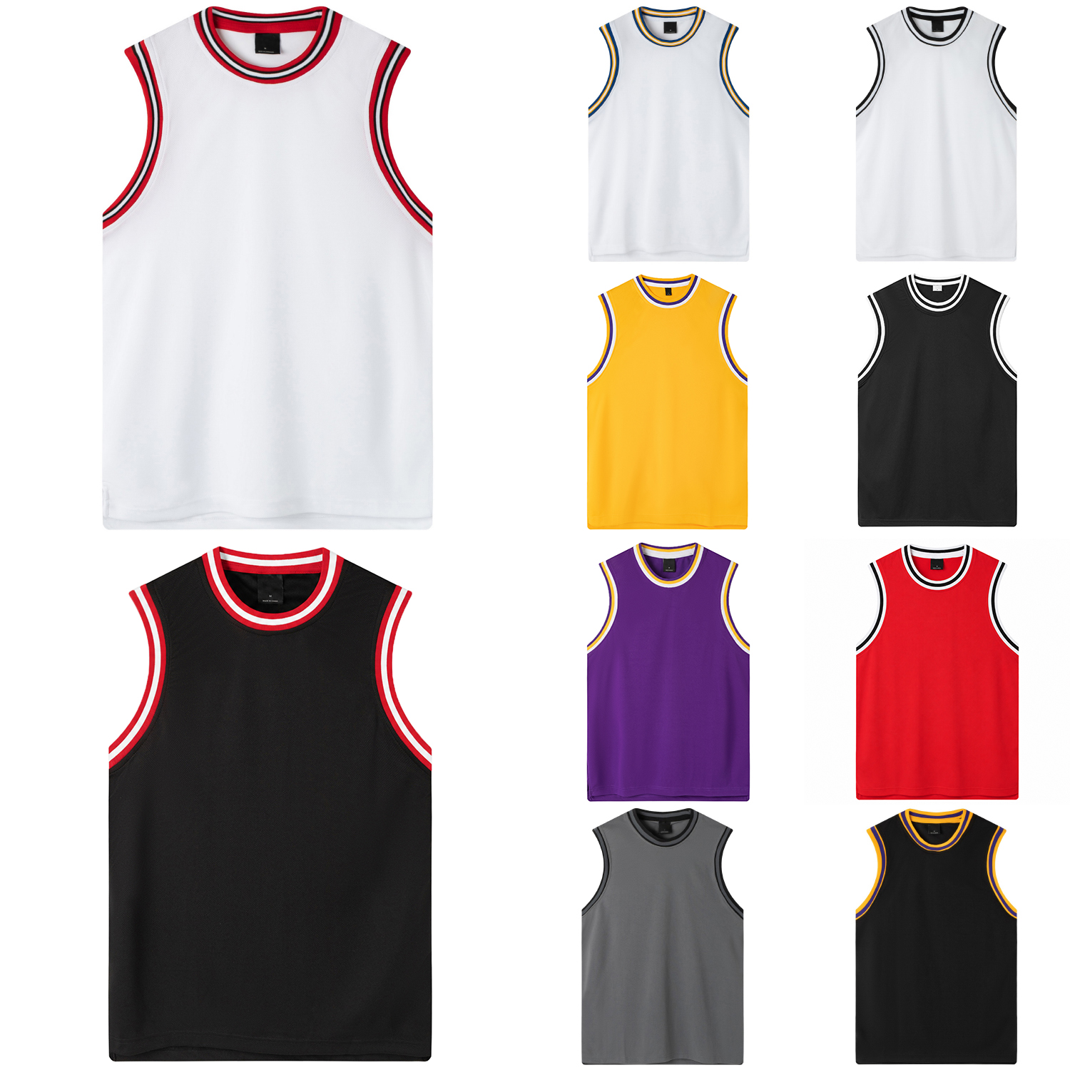 Mens Plain Basketball Jersey Gym Sports Basic Blank Sleeveless T Shirt Vest Tops