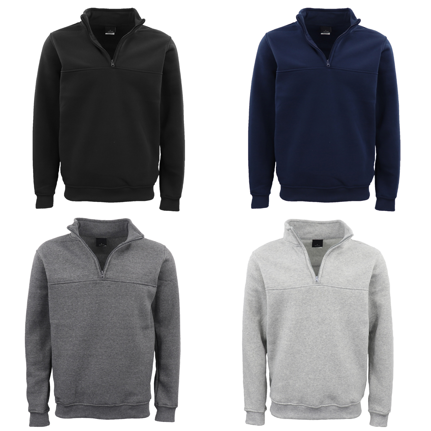 New Men's Unisex Adult Half-Zip Fleece Jumper Pullover Stand Collar Jacket Shirt