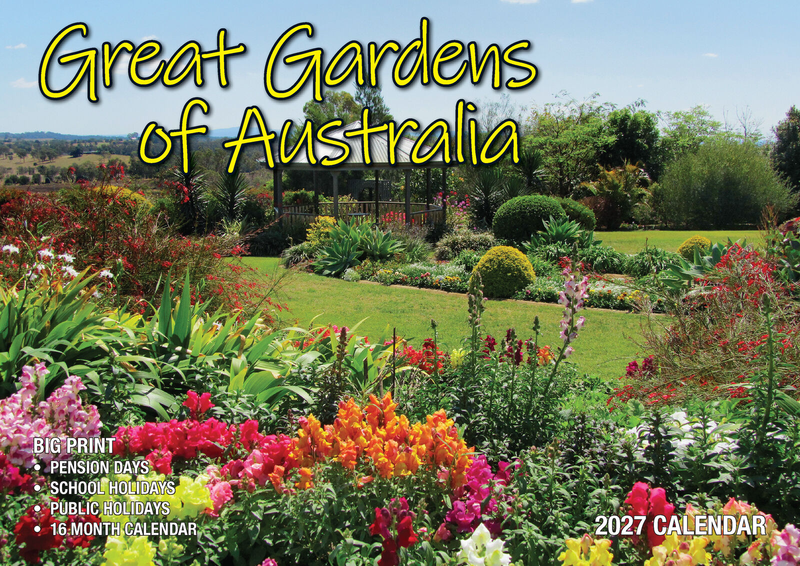Great Gardens - 2027 Rectangle Wall Calendar 16 Months Beautiful Garden Photos