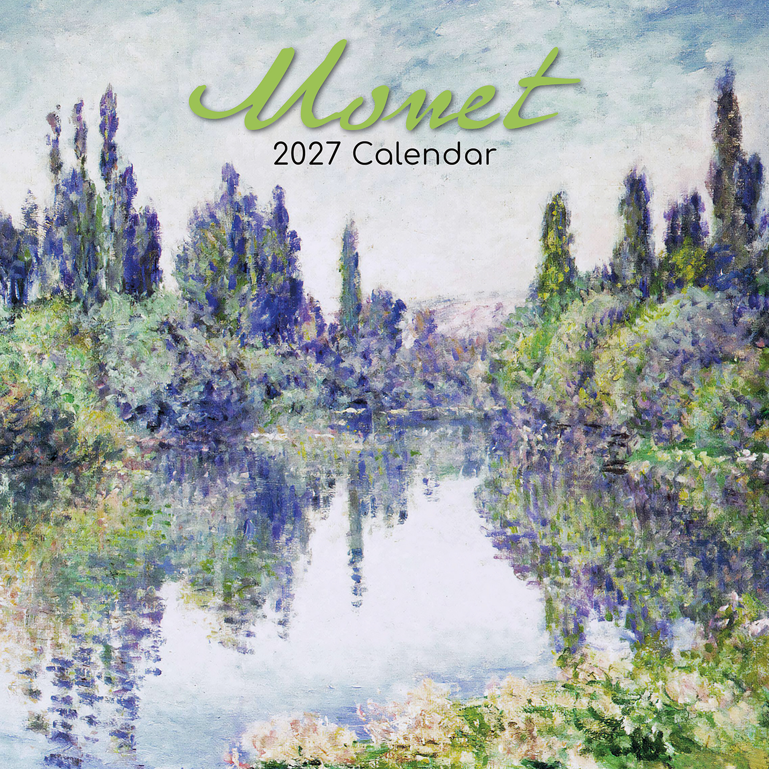 Monet 2027 Square Wall Calendar 16 Months Impressionist Art Water Lilies Planner